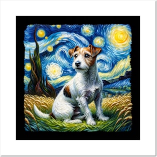 Starry Jack Russell Terrier Dog Portrait - Pet Portrait Posters and Art